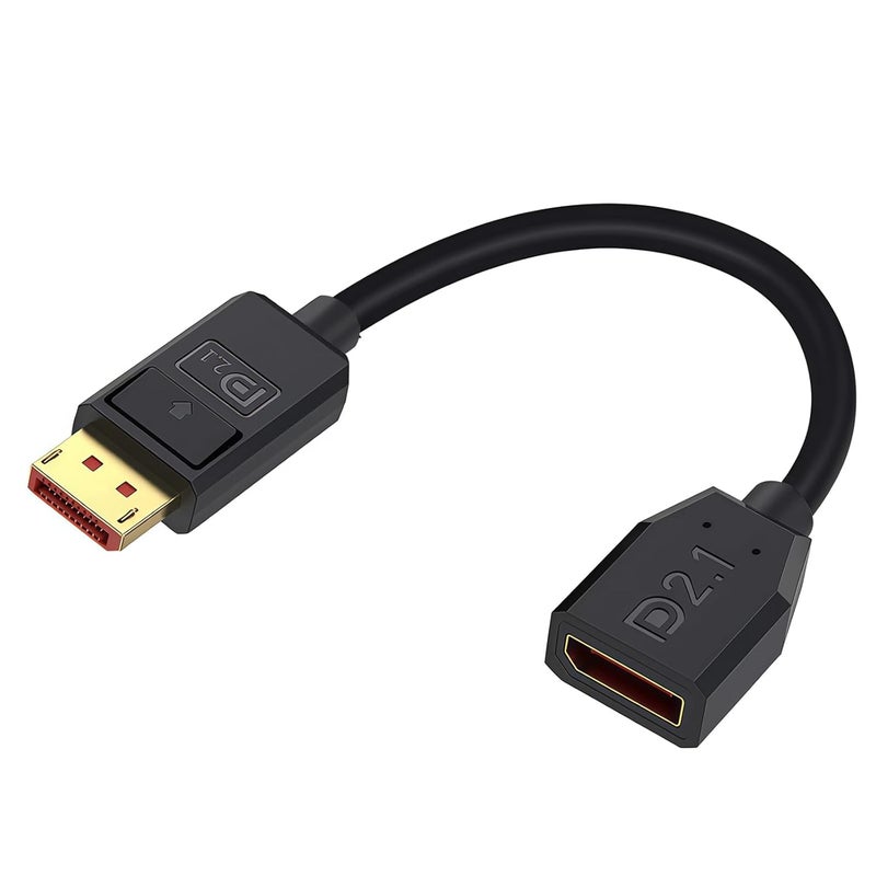 Duttek 40Gbps Short DisplayPort Extension Cable 2.1 6 Inch/15cm [16K@30Hz, 8K@120Hz, 4K@240Hz], Short DP to DP Extension Cable for Gaming Monitor, PC, Laptop - Image 1